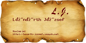 Lénárth József névjegykártya